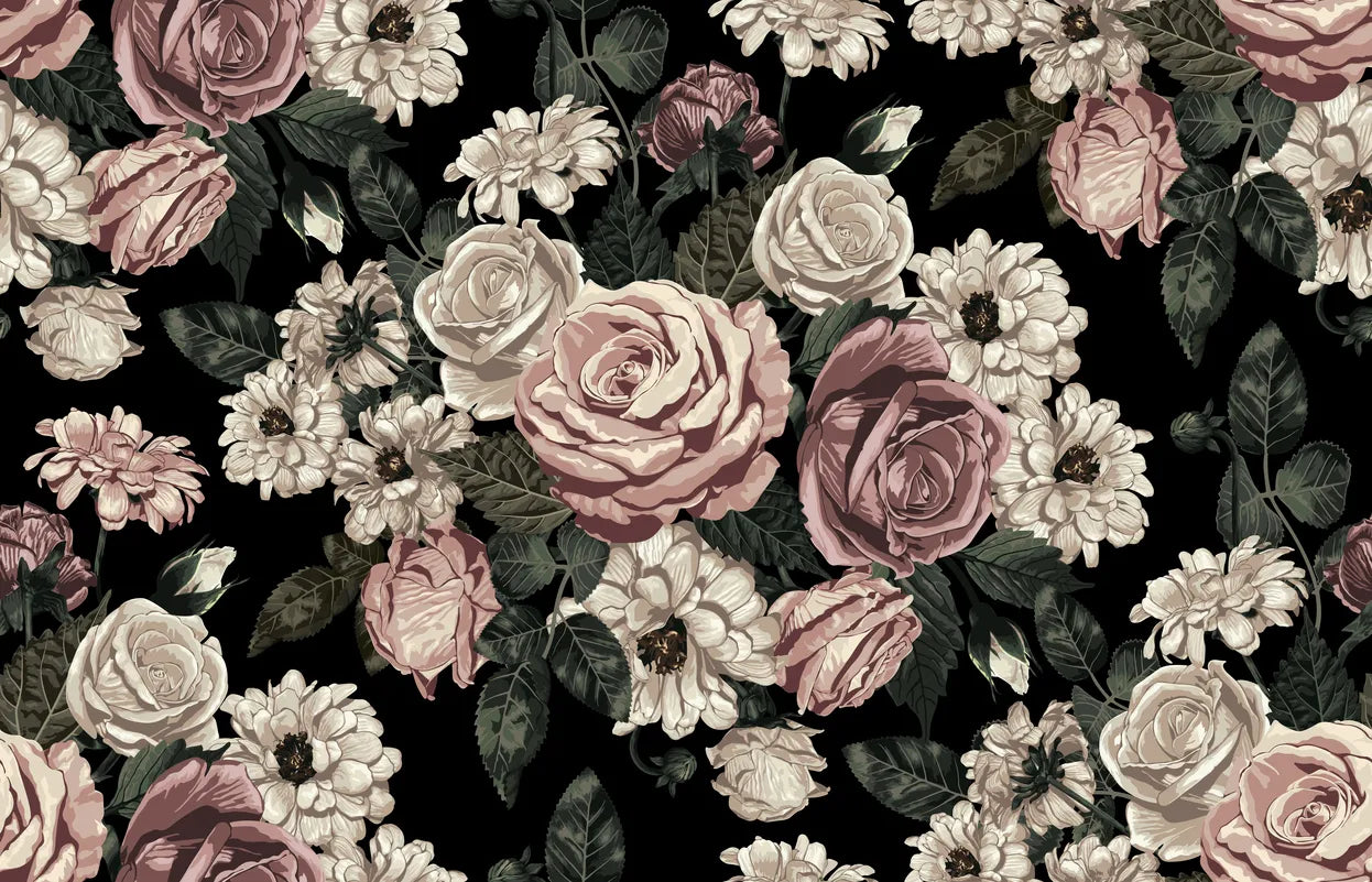 Papier peint mur de fleurs