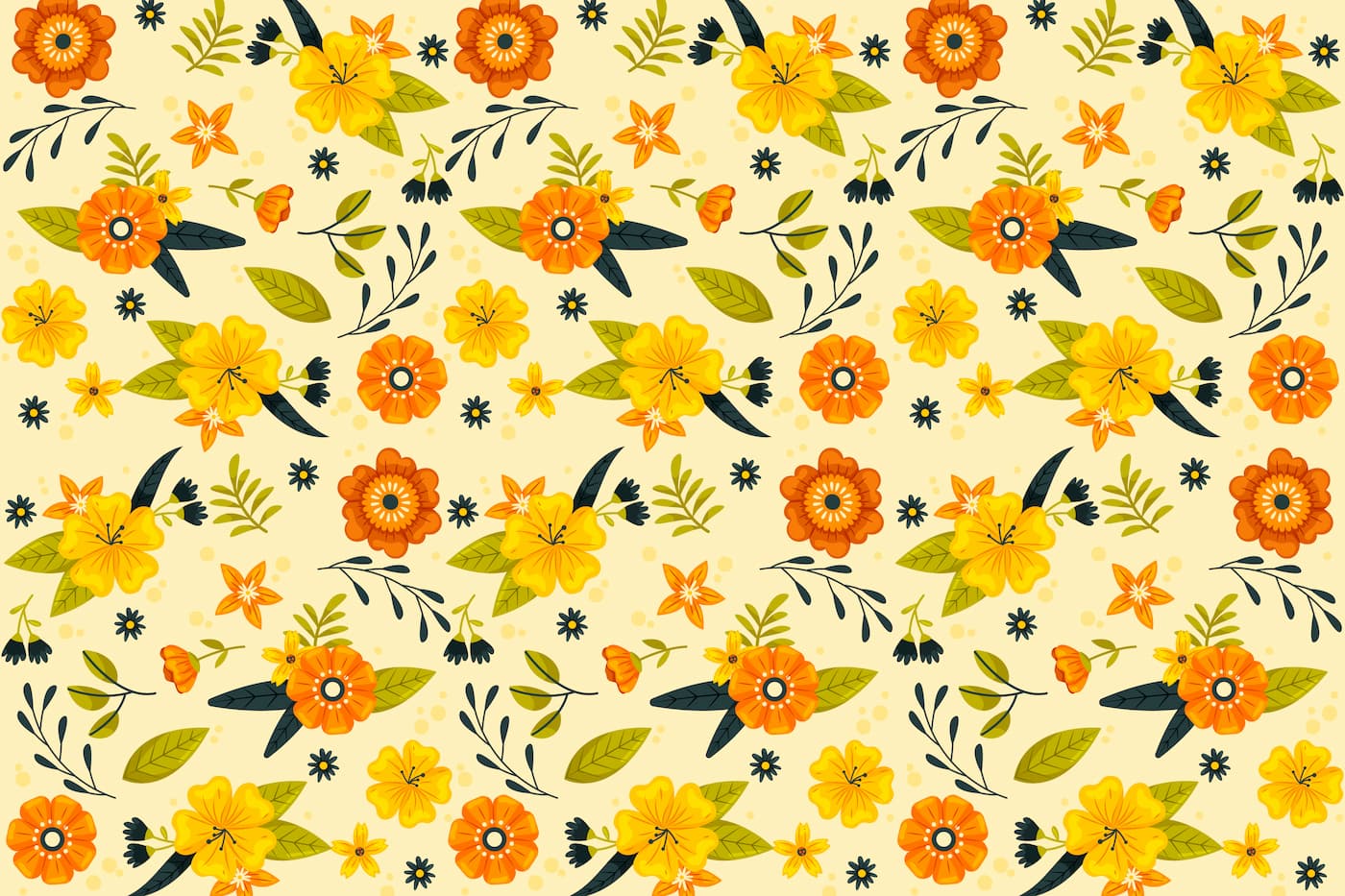 Papier Peint Fleuri Tadessi – M1-No.242 Vert Et Jaune, Intissé 53 Cm X 10 M