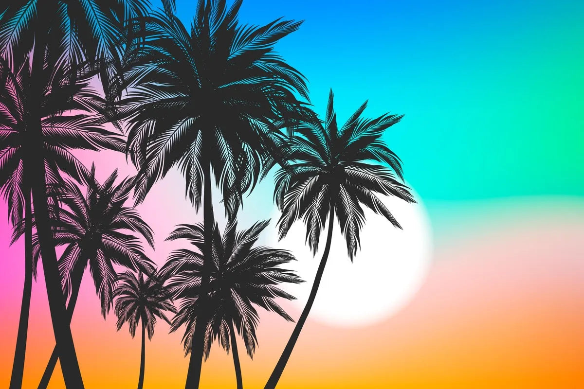Papier peint paysage tropical moderne