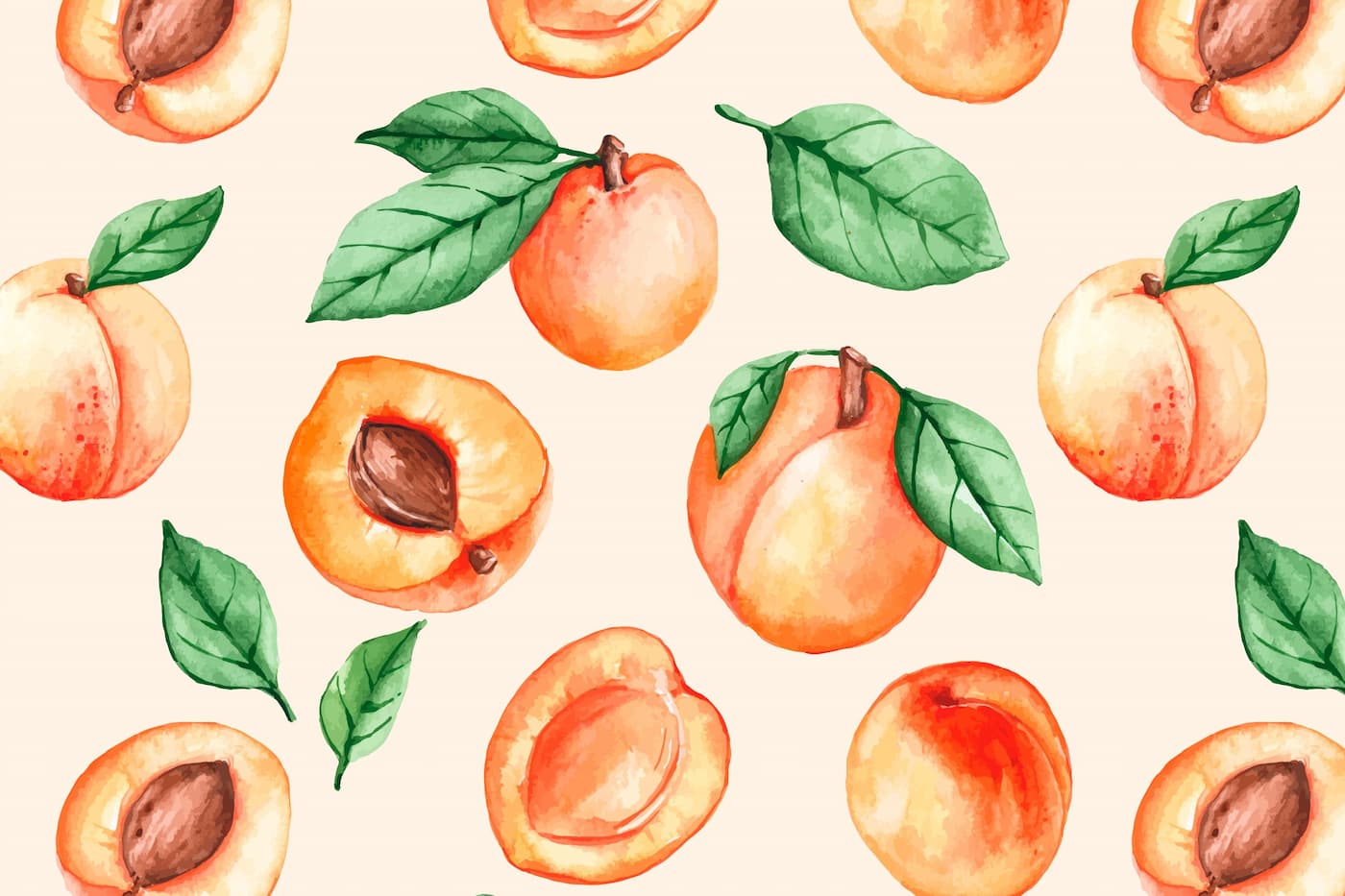 Papier peint fruits pêches vintage