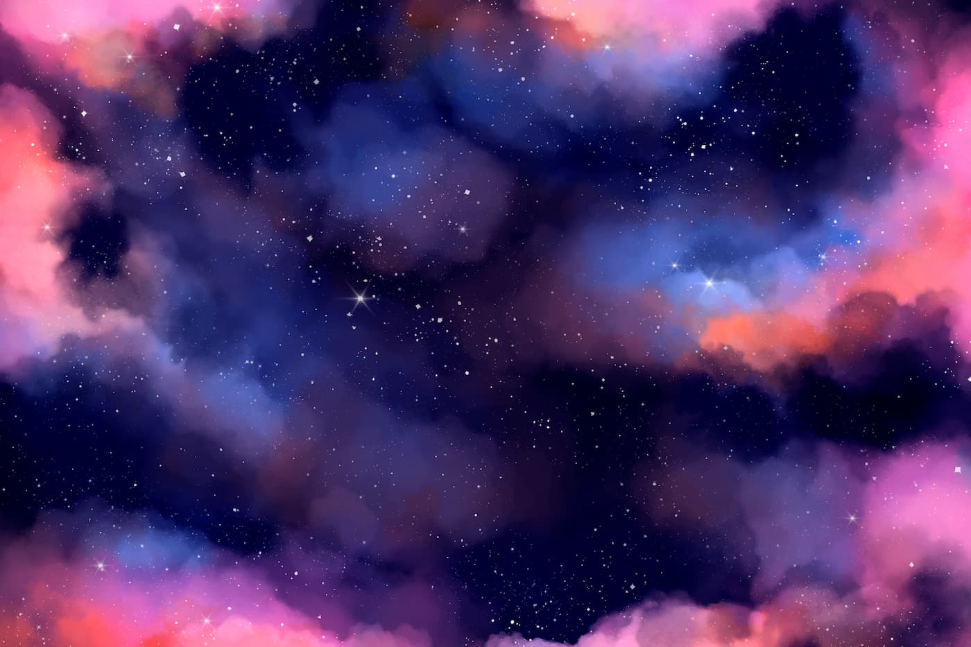 Papier peint ciel étoilé bleu et violet