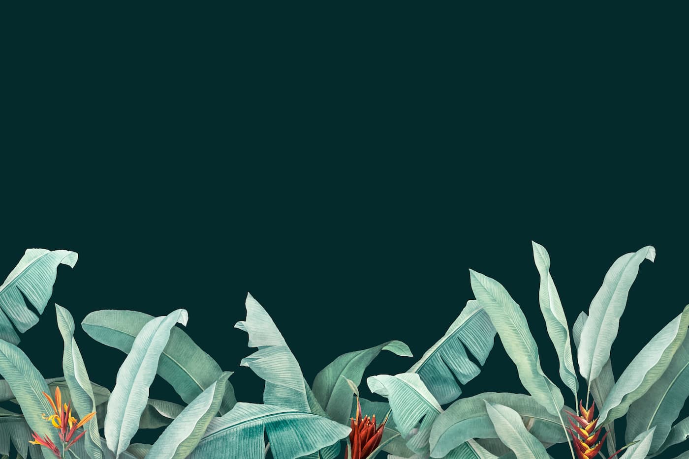 Papier peint feuillage vert tropical