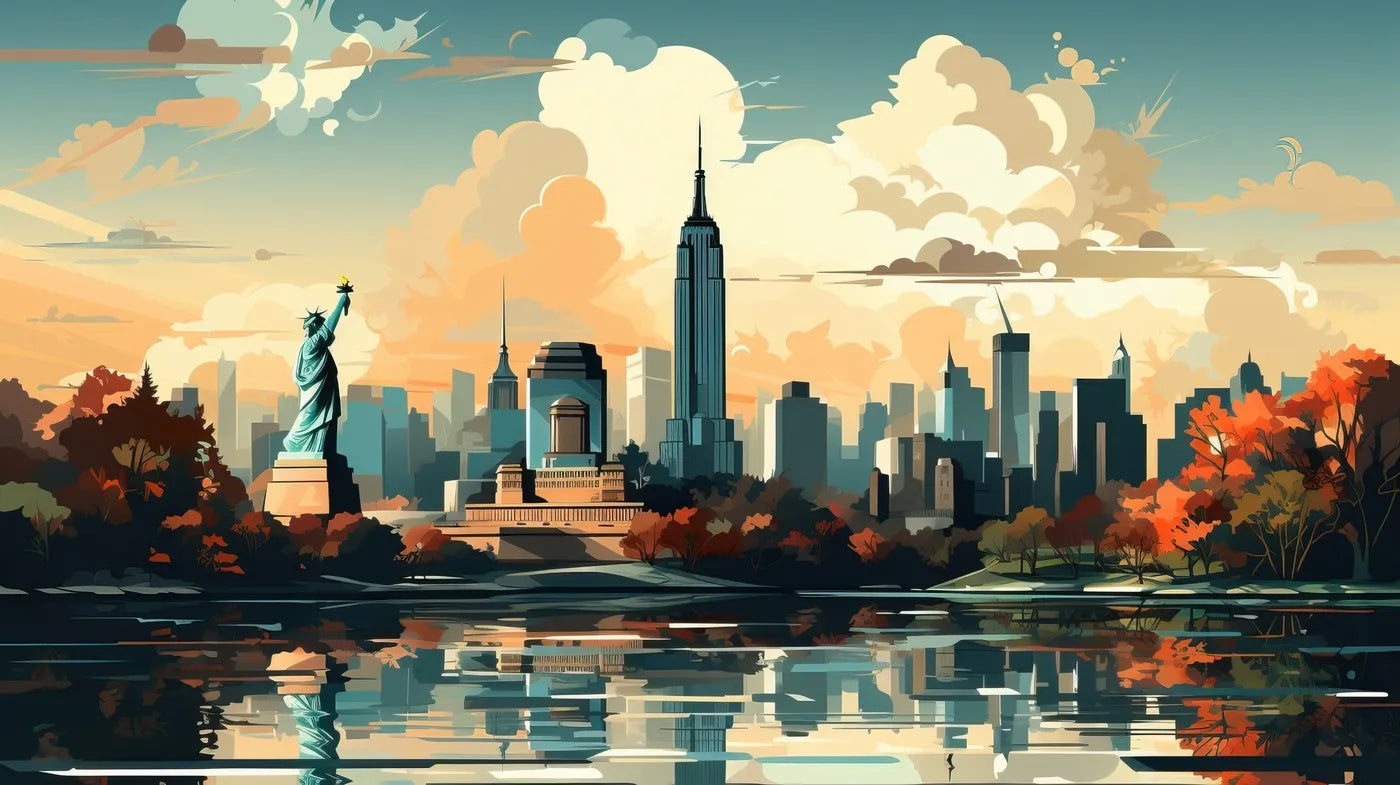 Papier peint paysage buildings new york