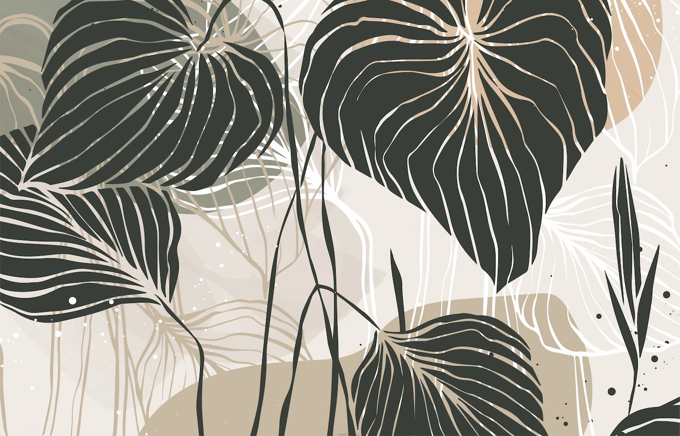 Papier peint feuillage tropical moderne