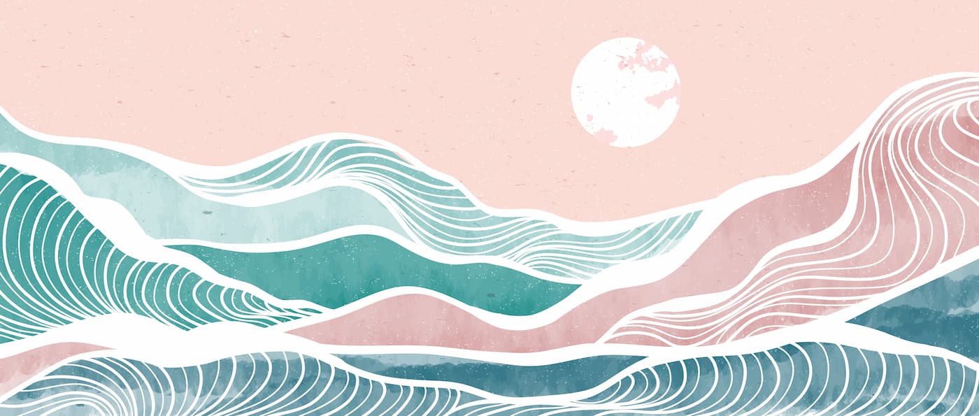 Papier peint géométrique vagues