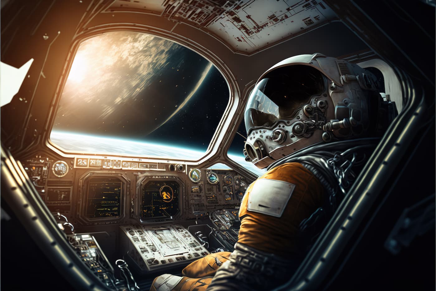 Papier peint cockpit navette spatiale