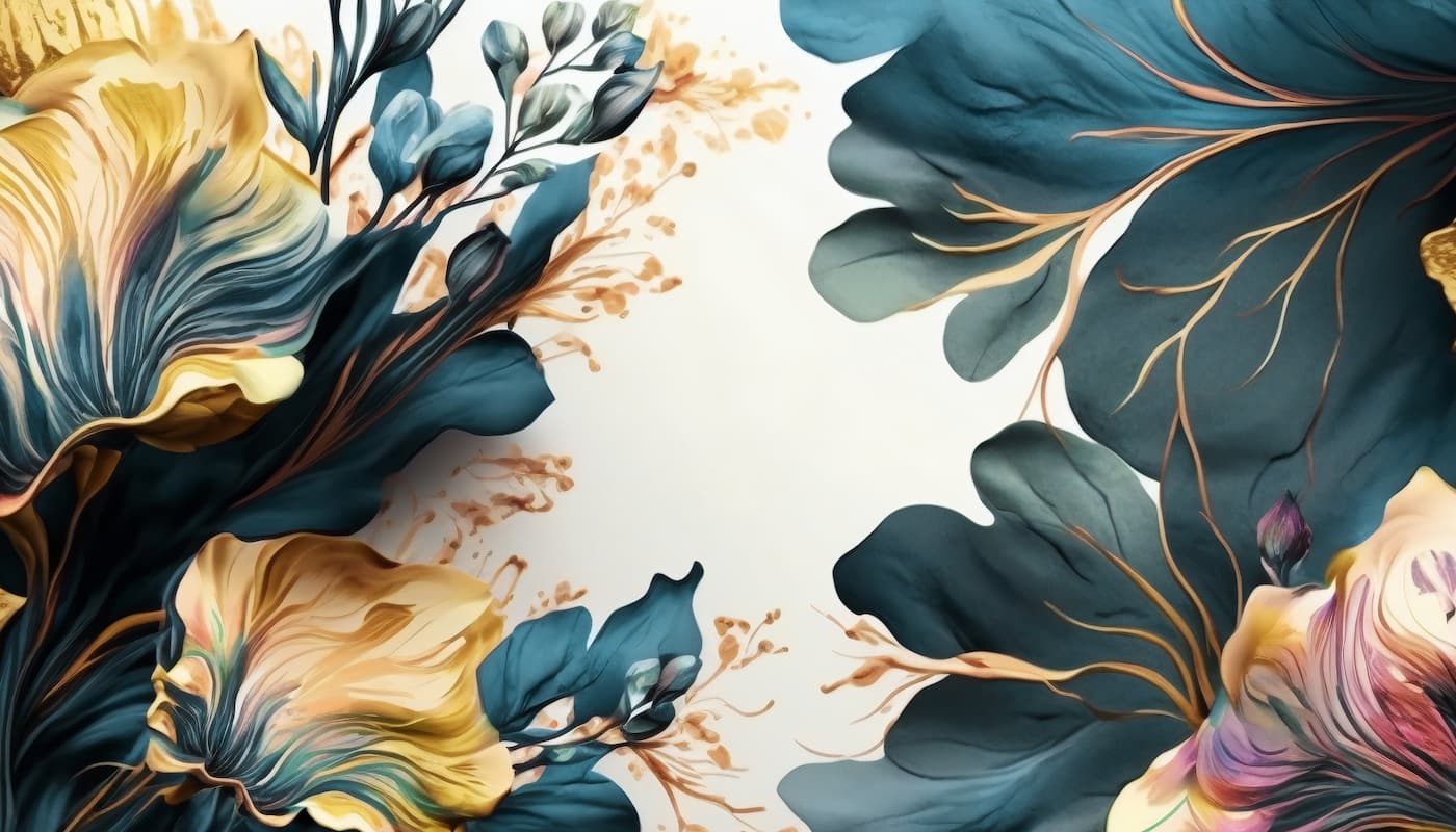 Papier peint floral art moderne