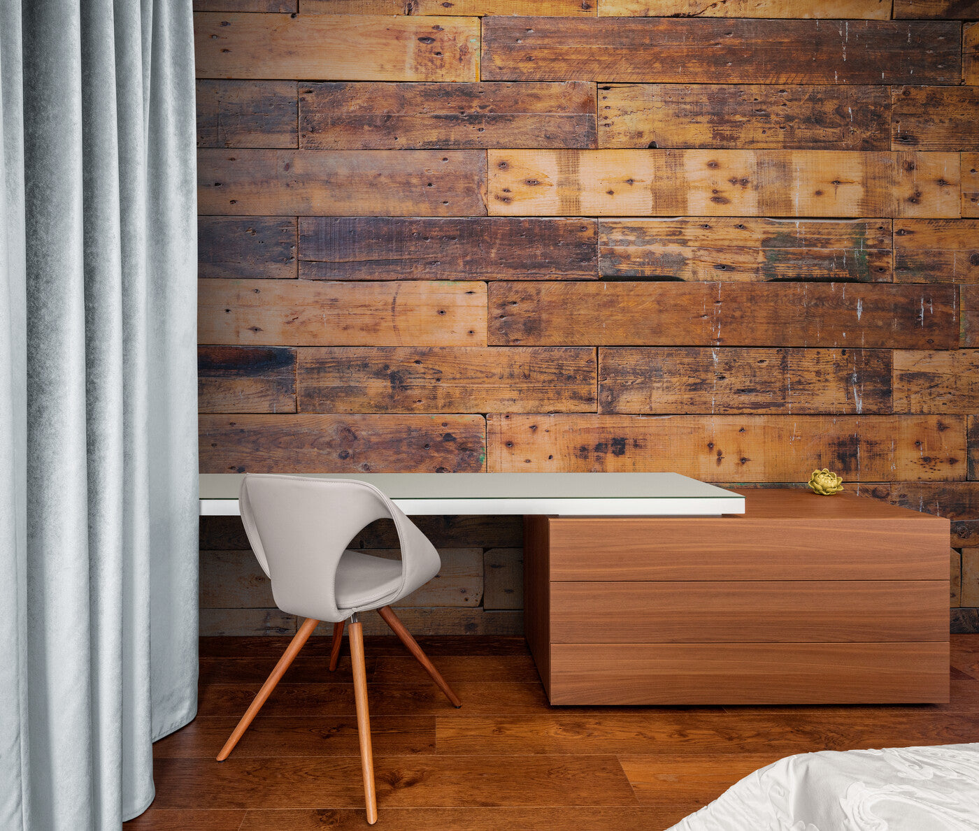 Papier peint planches bois marron