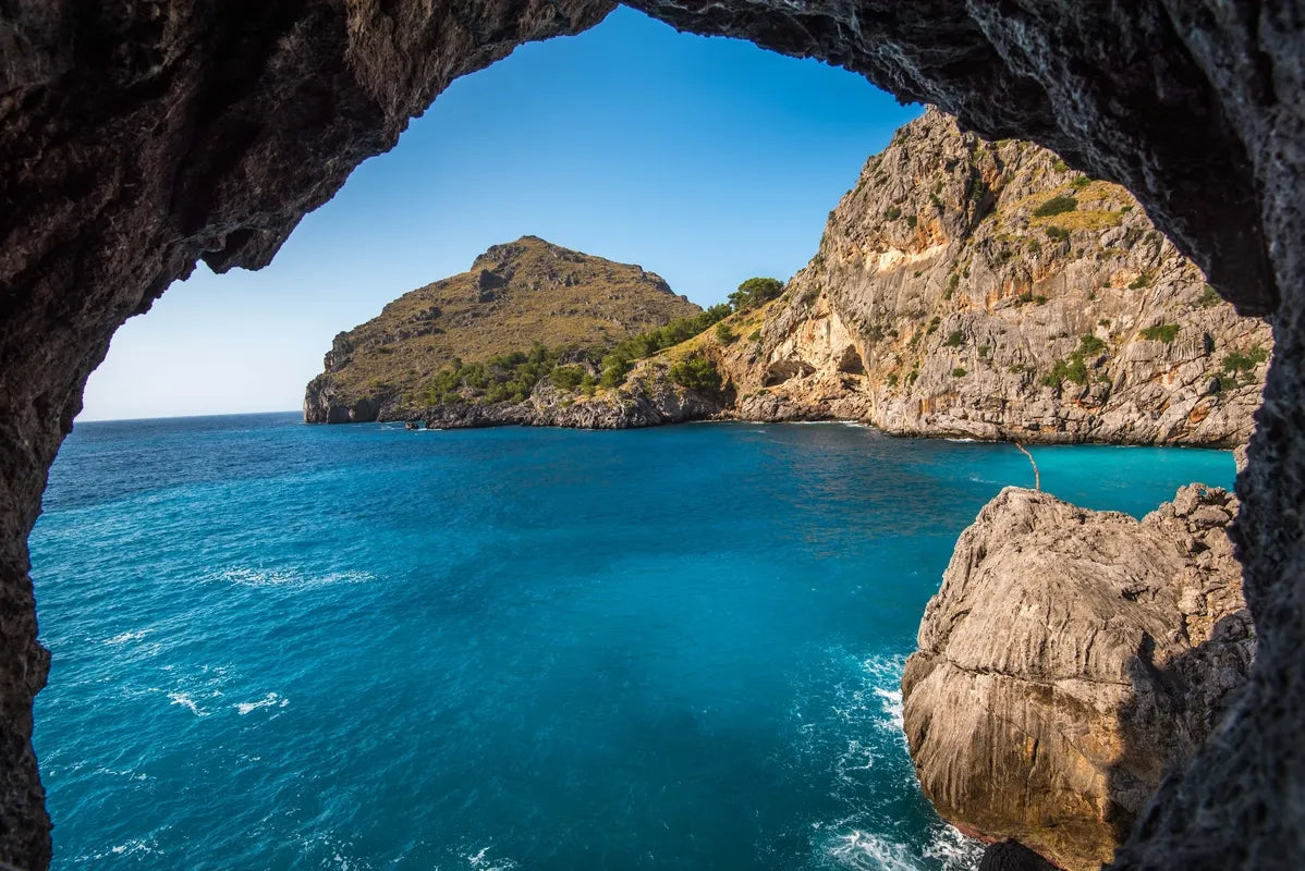 Papier peint paysage grotte et mer