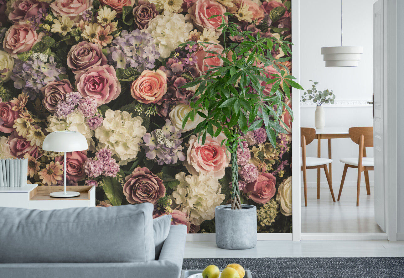 Papier peint bouquets de roses