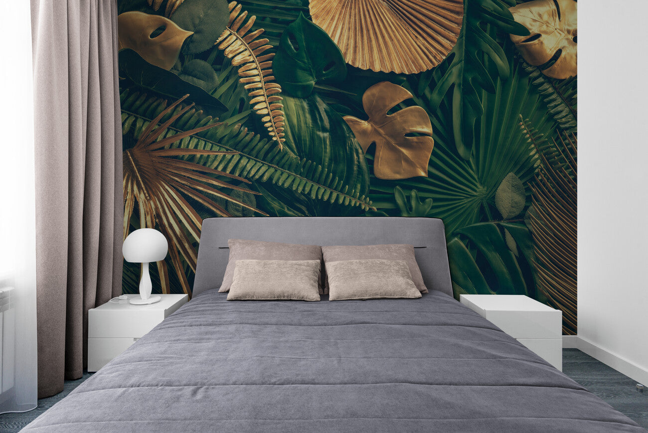 Papier peint feuillage jungle tropicale