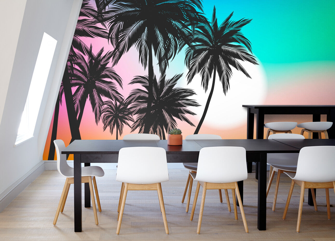 Papier peint paysage tropical moderne