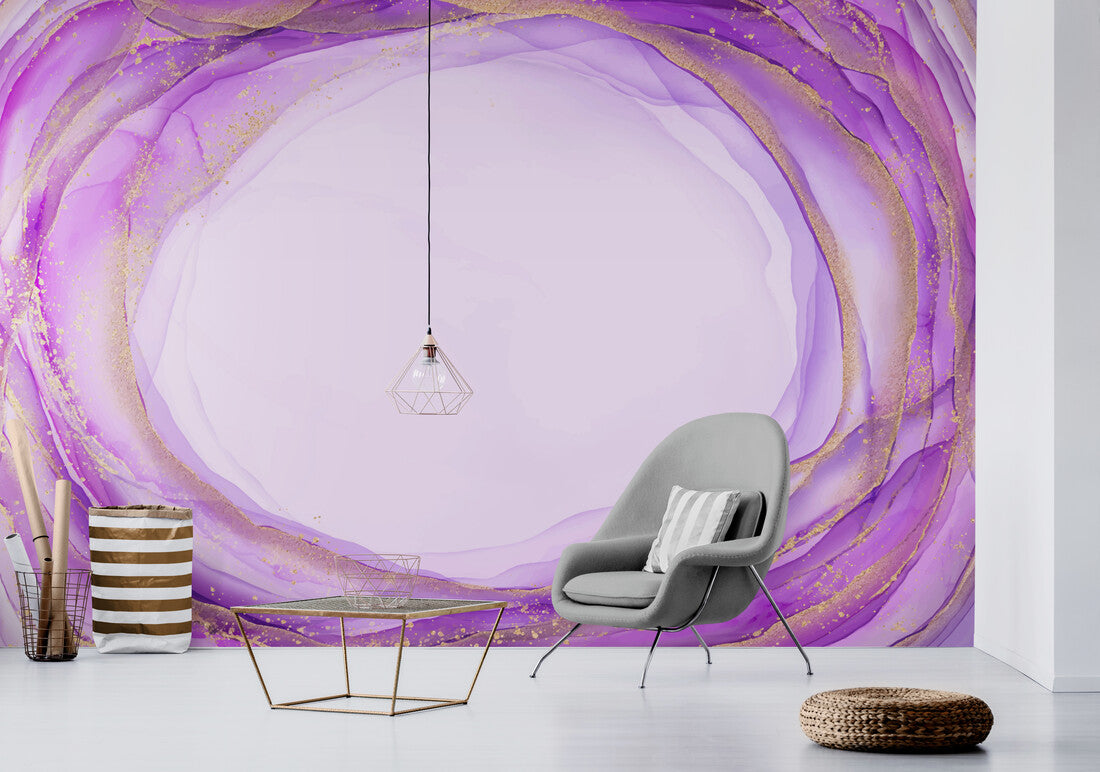 Papier peint rond violet