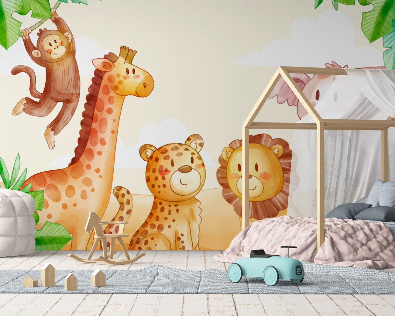 Papier peint animaux savane enfant