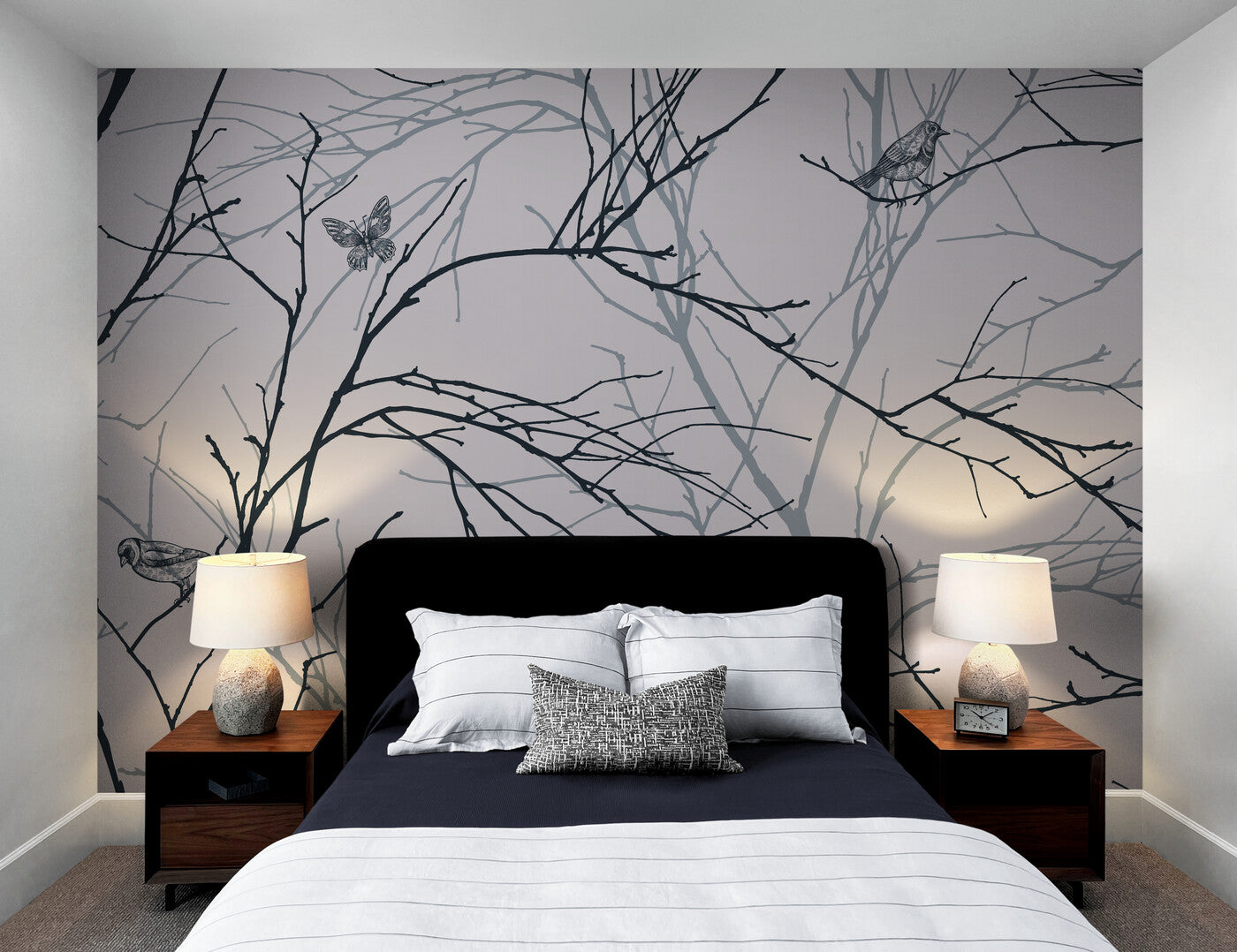 Papier peint floral branche d'arbre