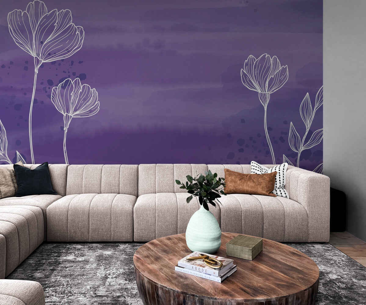 Papier peint mauve pastel