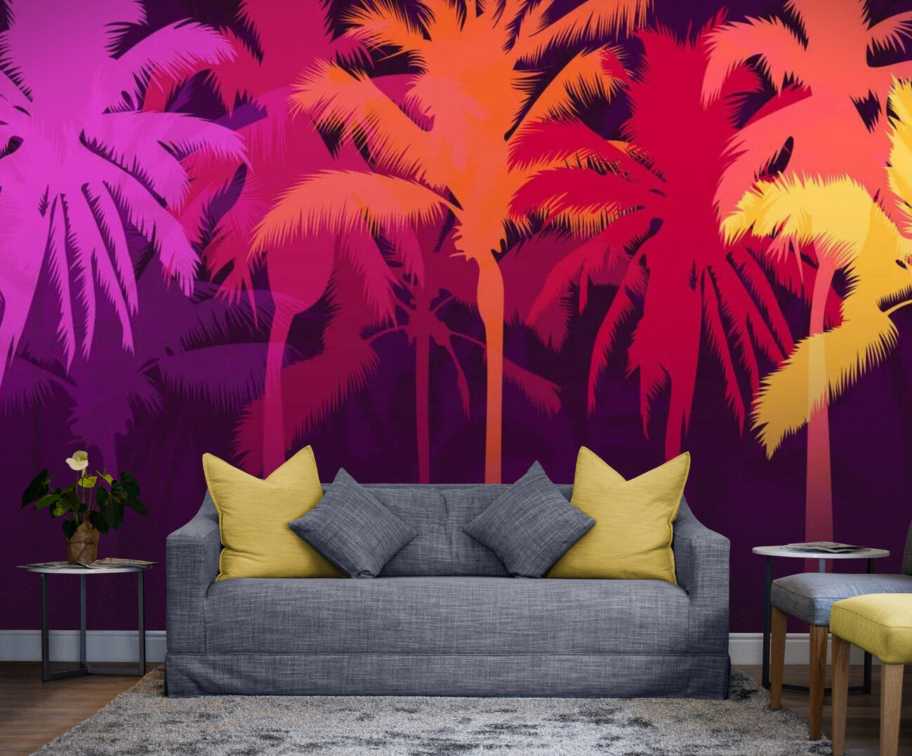 Papier peint palmiers tropicaux