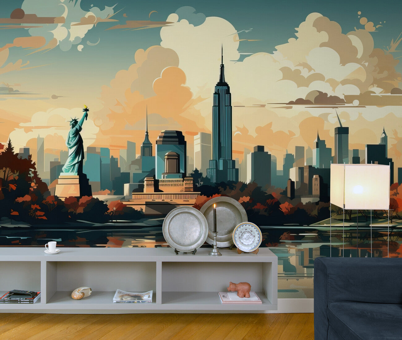 Papier peint paysage buildings new york