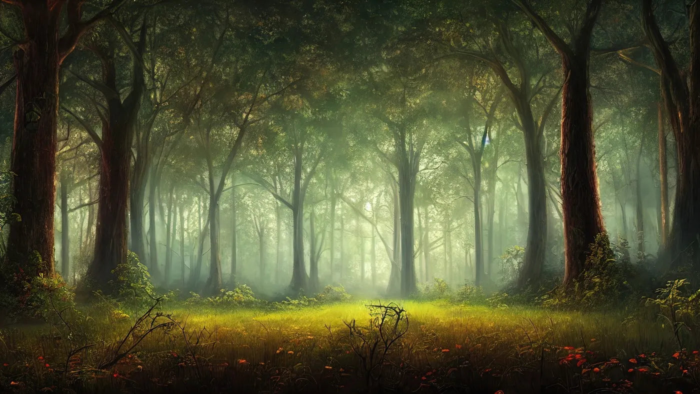 Papier peint paysage panoramique forêt profonde