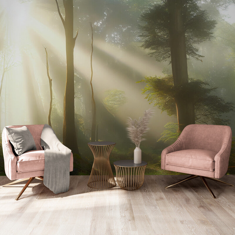 Papier peint forêt clairsemée