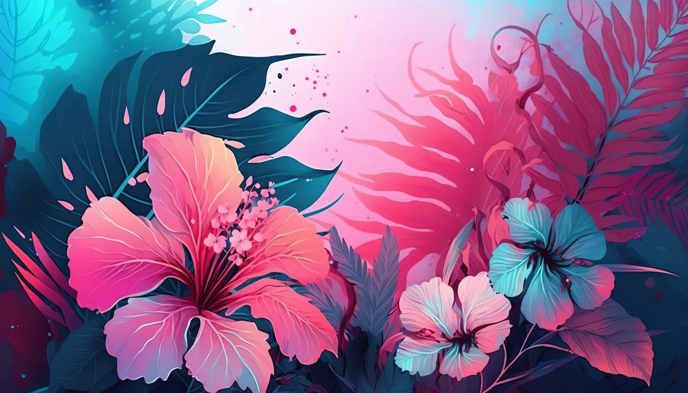 Papier peint paysage tropical design