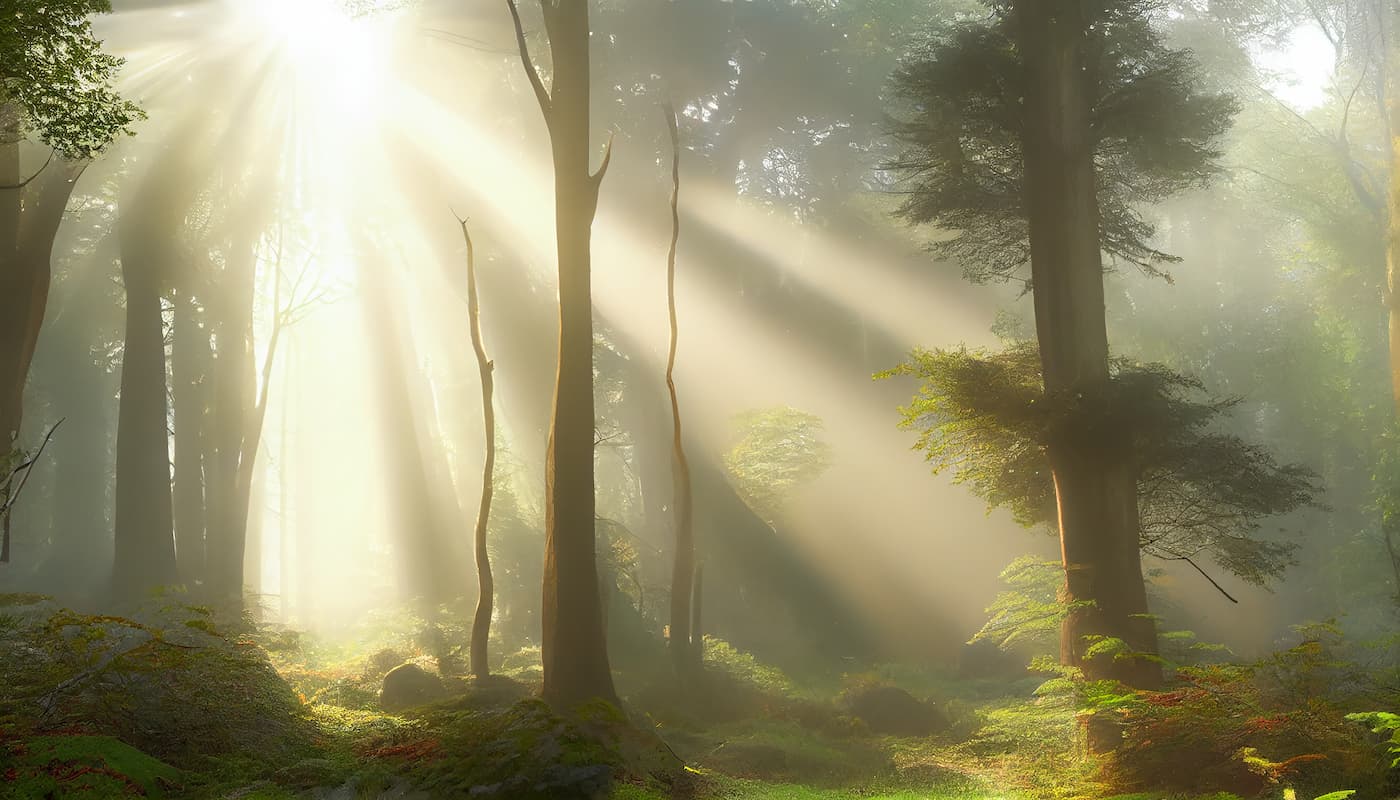 Papier peint forêt clairsemée