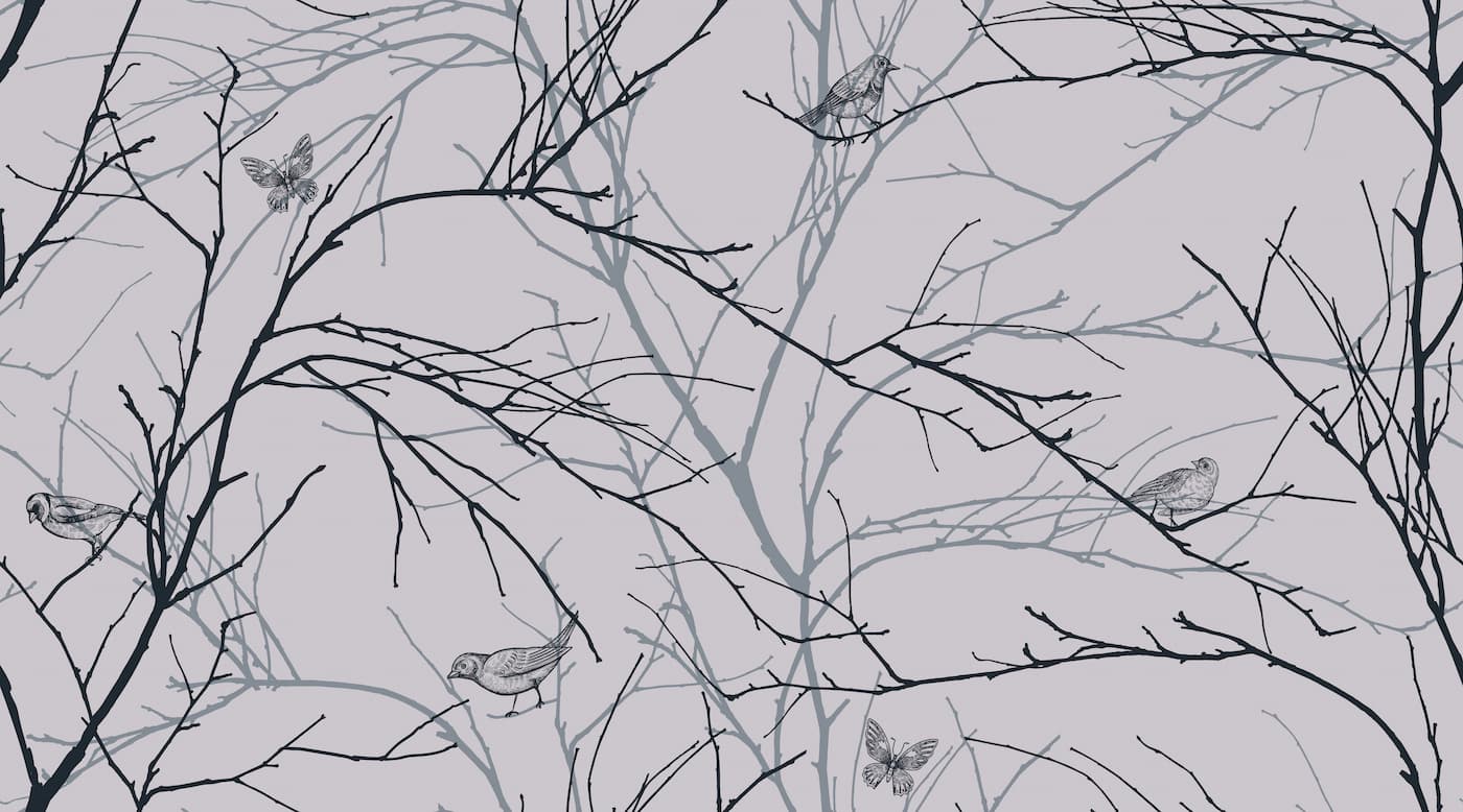 Papier peint floral branche d'arbre