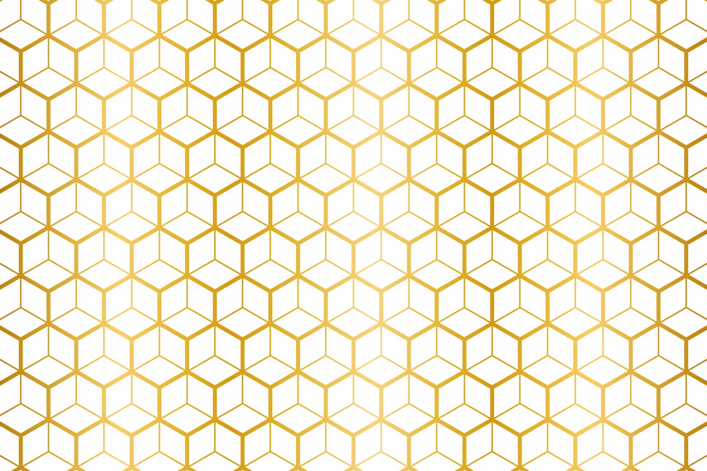 Papier peint géométrique hexagone or