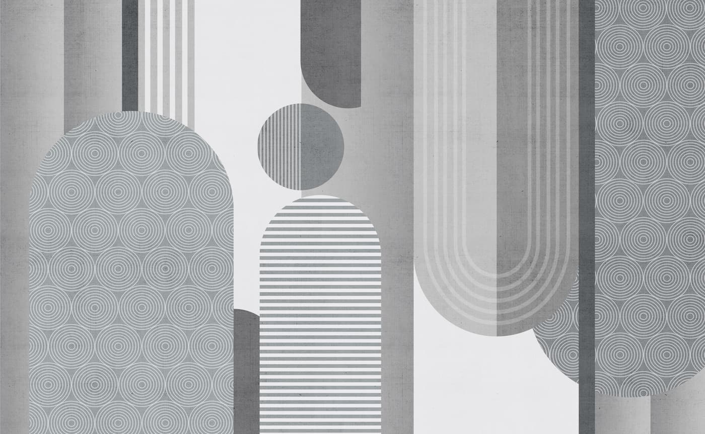 Papier peint géométrique scandinave gris