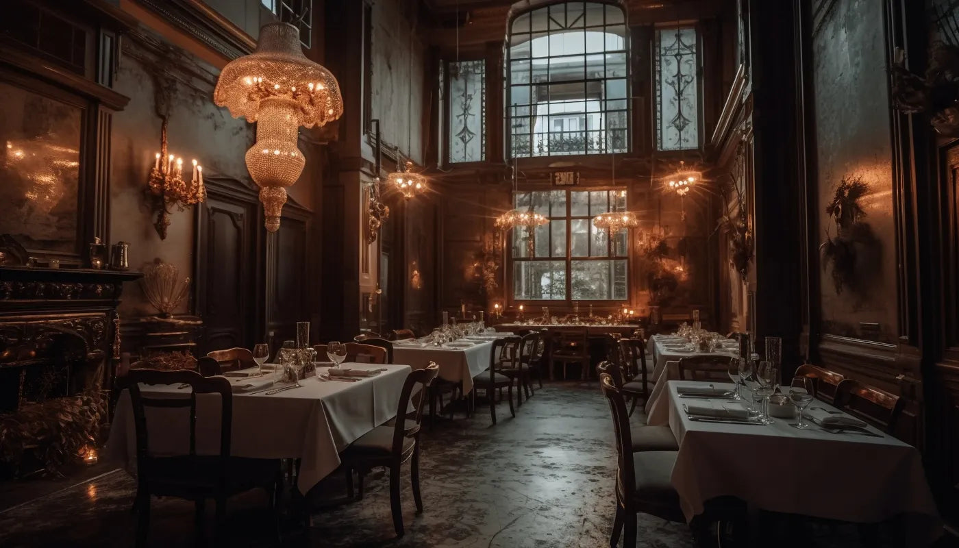 Papier peint panoramique restaurant de nuit