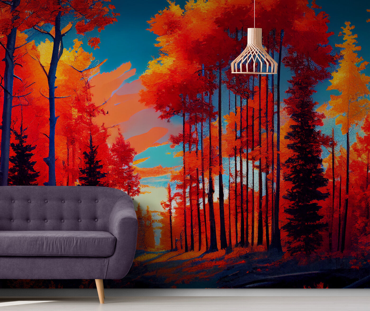 Papier peint paysage forêt modern