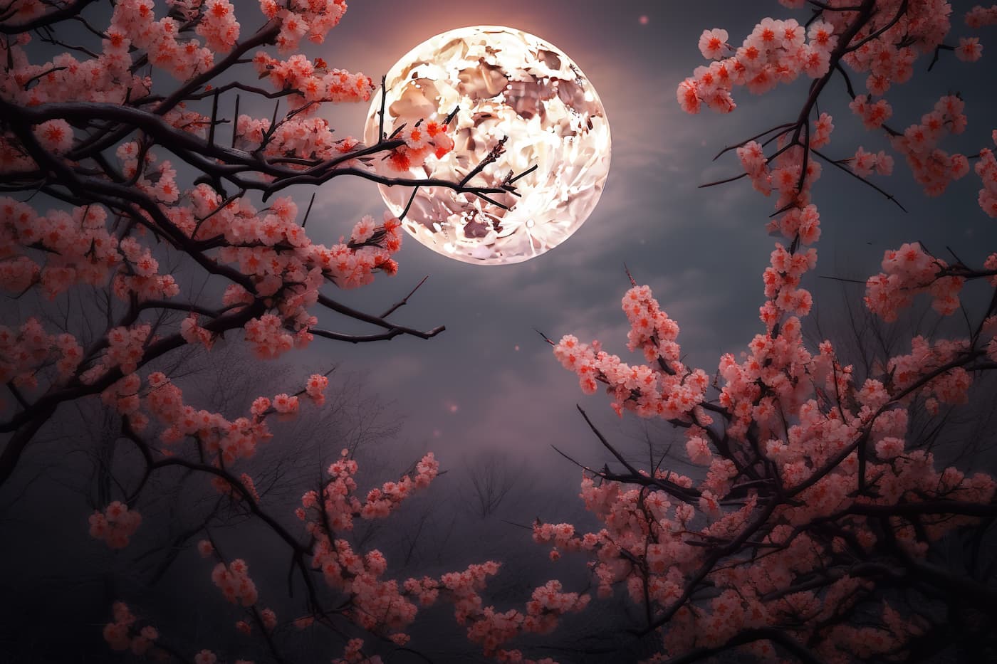 Papier peint japonais pleine lune