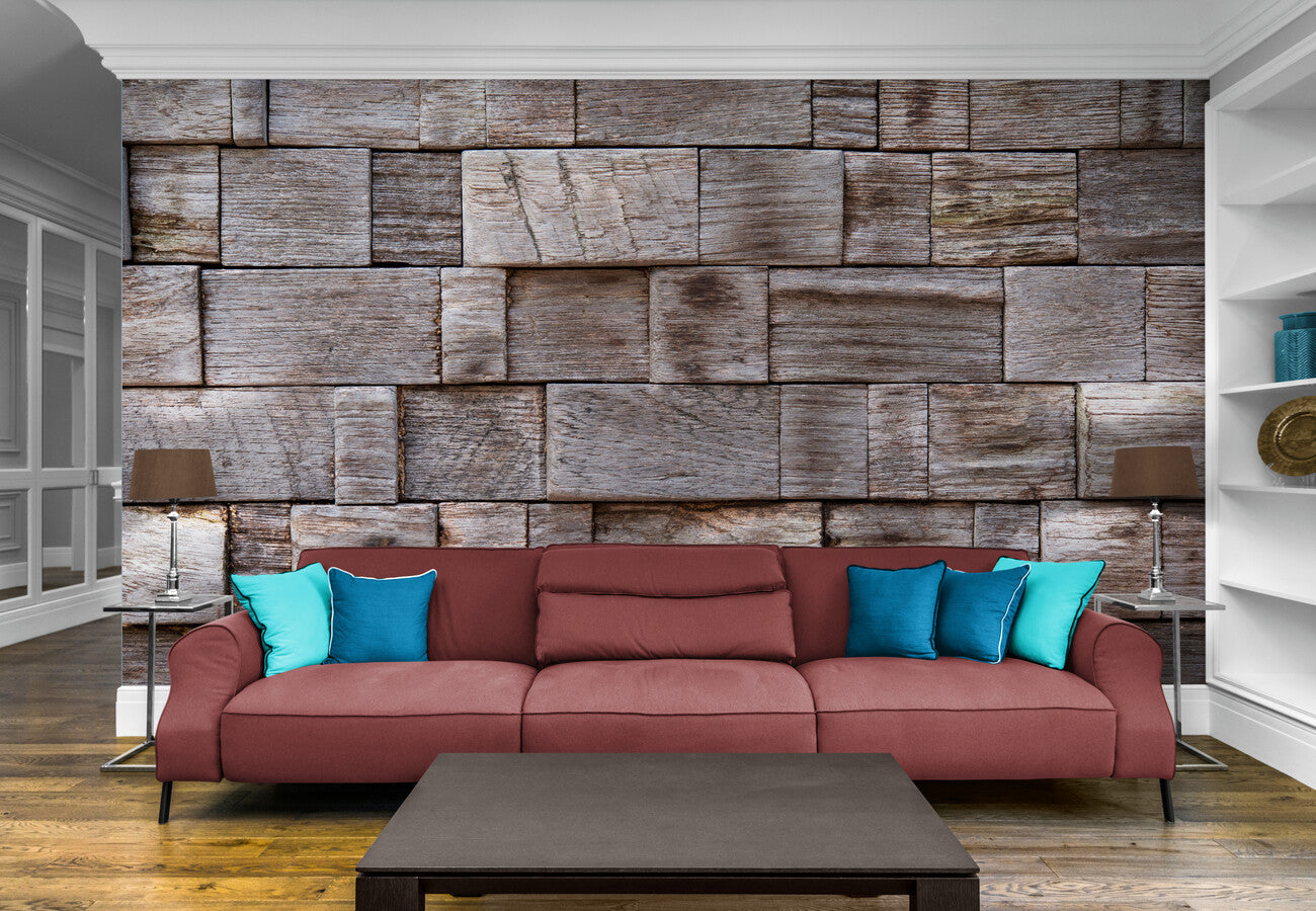 Papier peint bloc de bois