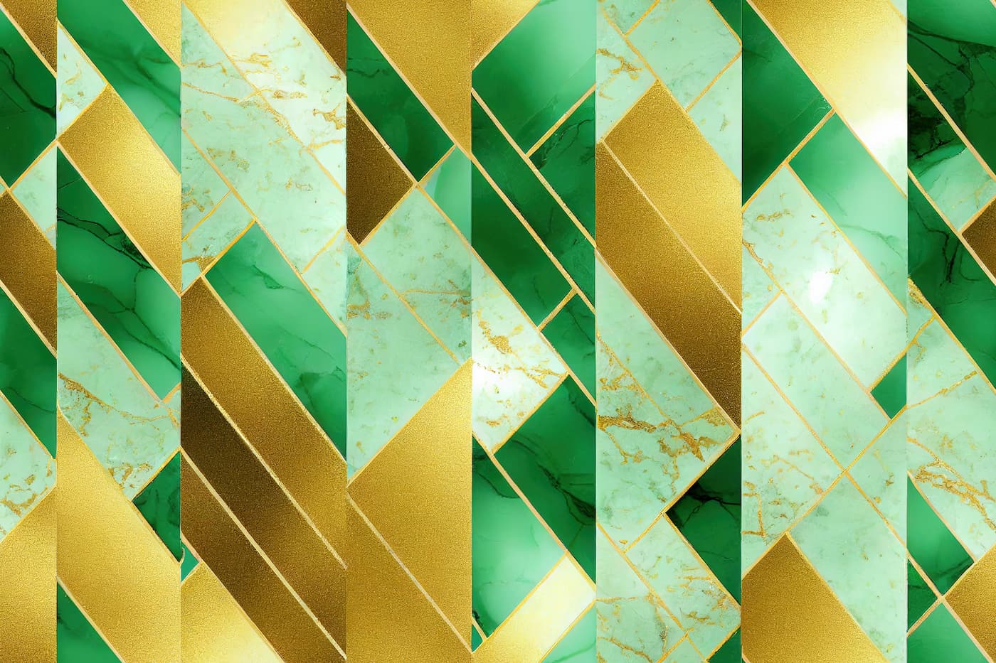 Papier peint géométrique motif doré