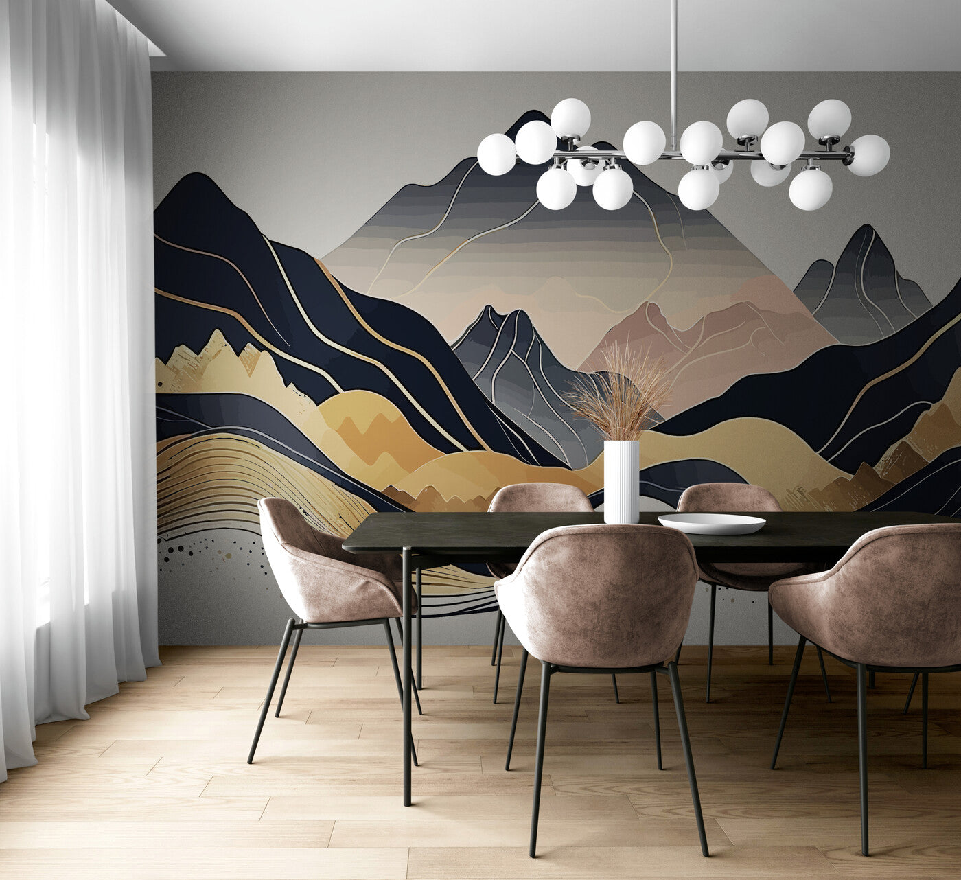 Papier peint japonais montagnes abstraites