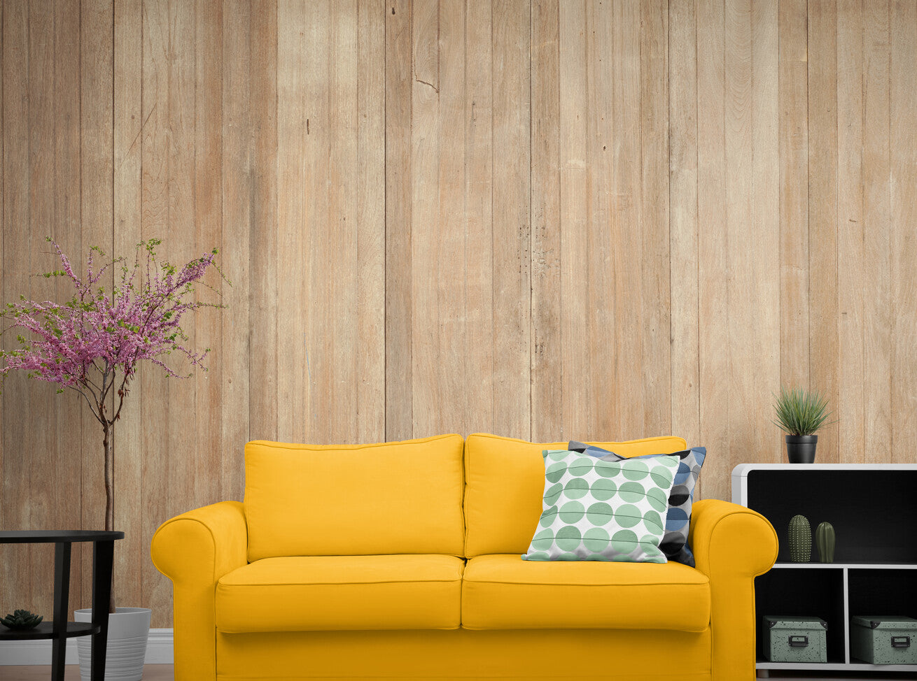 Papier peint parquet beige
