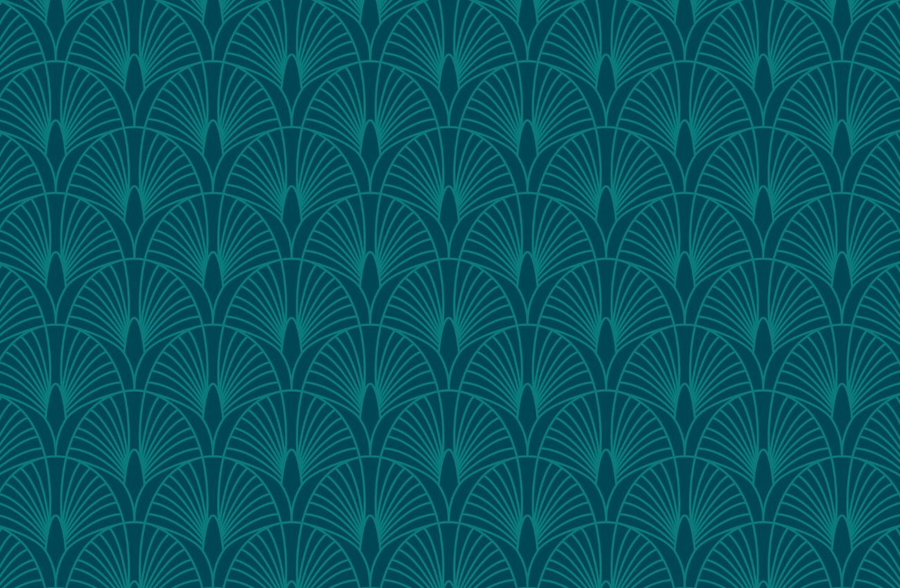Papier peint art déco bleu canard