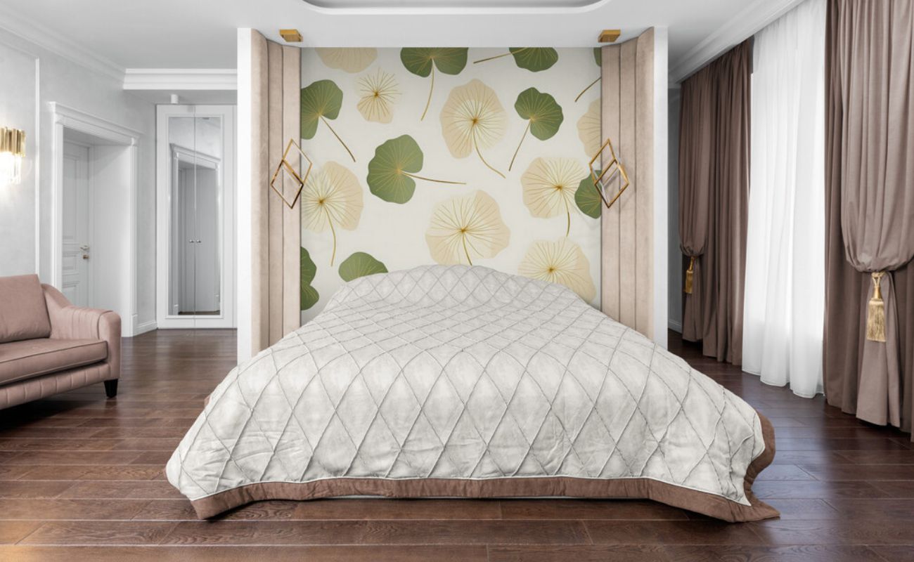 Papier peint fleur de ginkgo tapisserie murale chambre