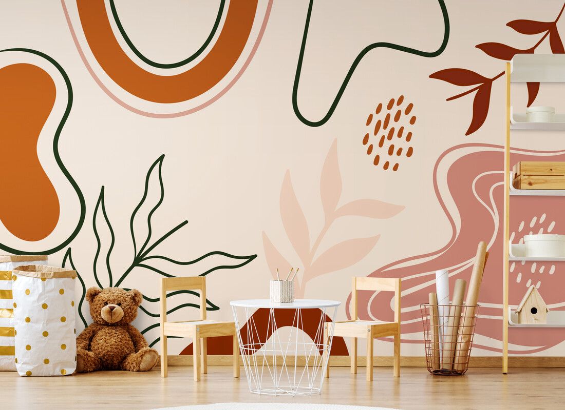 Papier peint intissé terracotta chambre mur