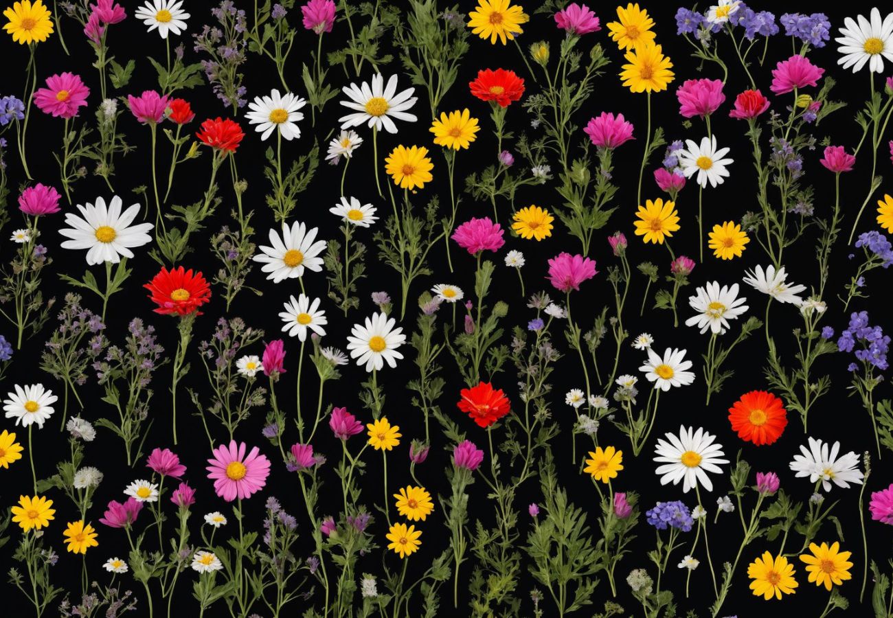 Papier peint jardin fleuri