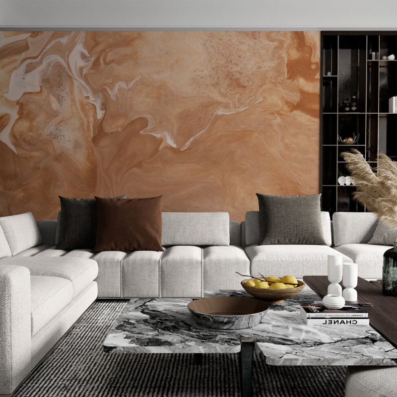 Papier peint marbre marron