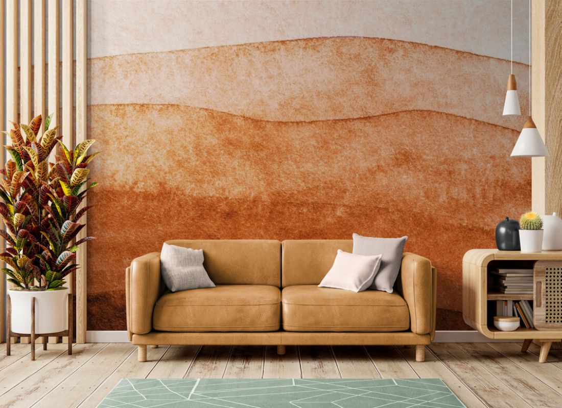 Papier peint motif terracotta tapisserie murale