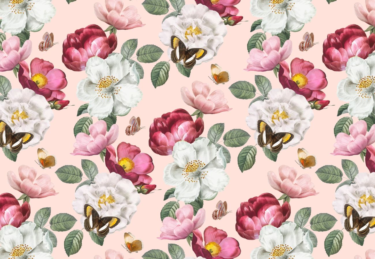Papier peint pivoine