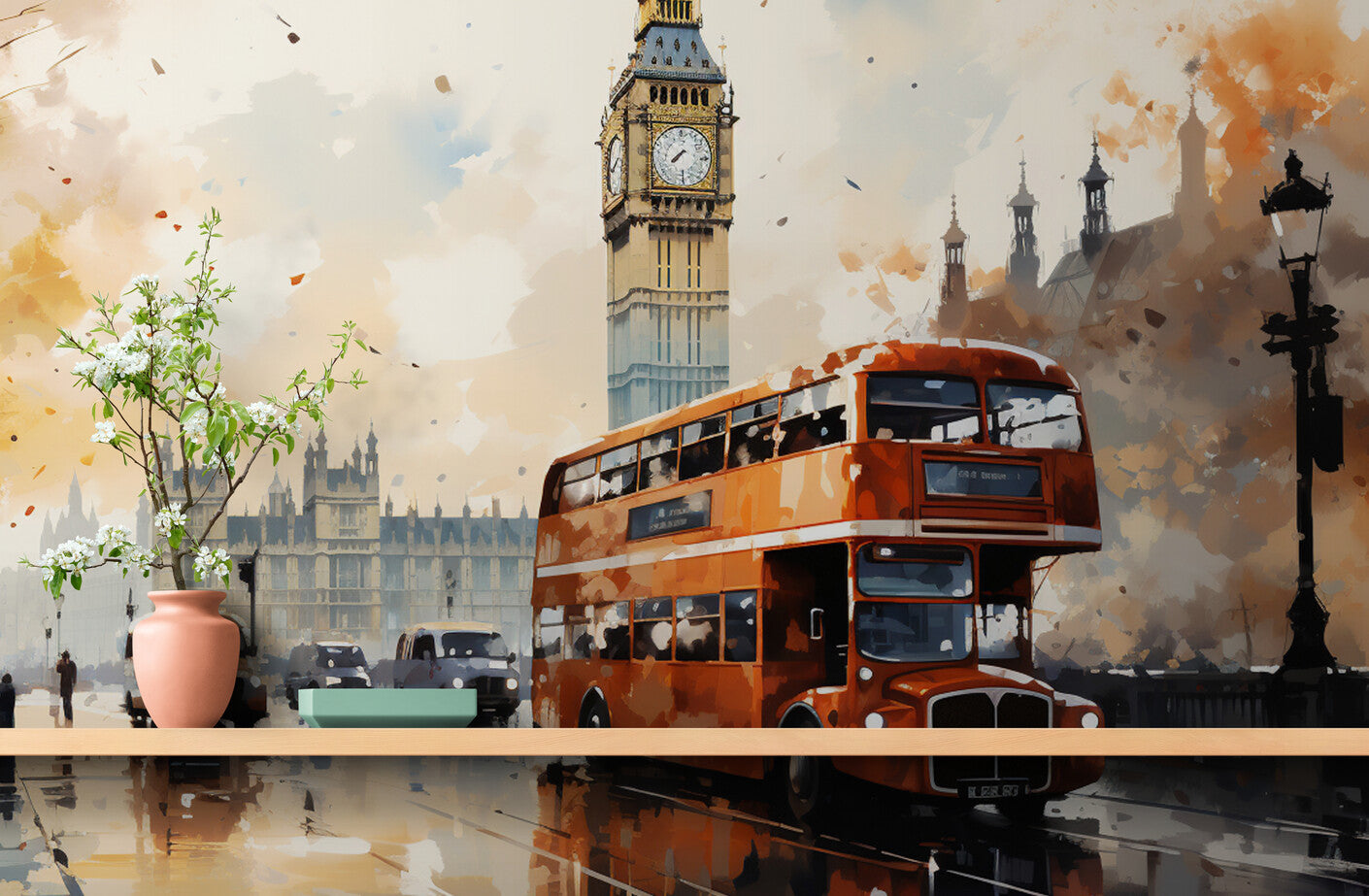 Papier peint panoramique rue de londres et big ben