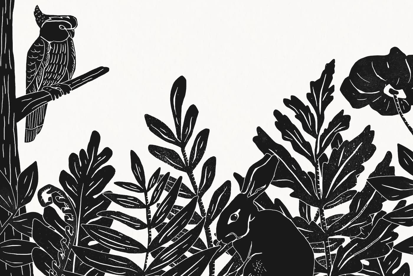 Papier peint jungle tropicale et animaux sombres