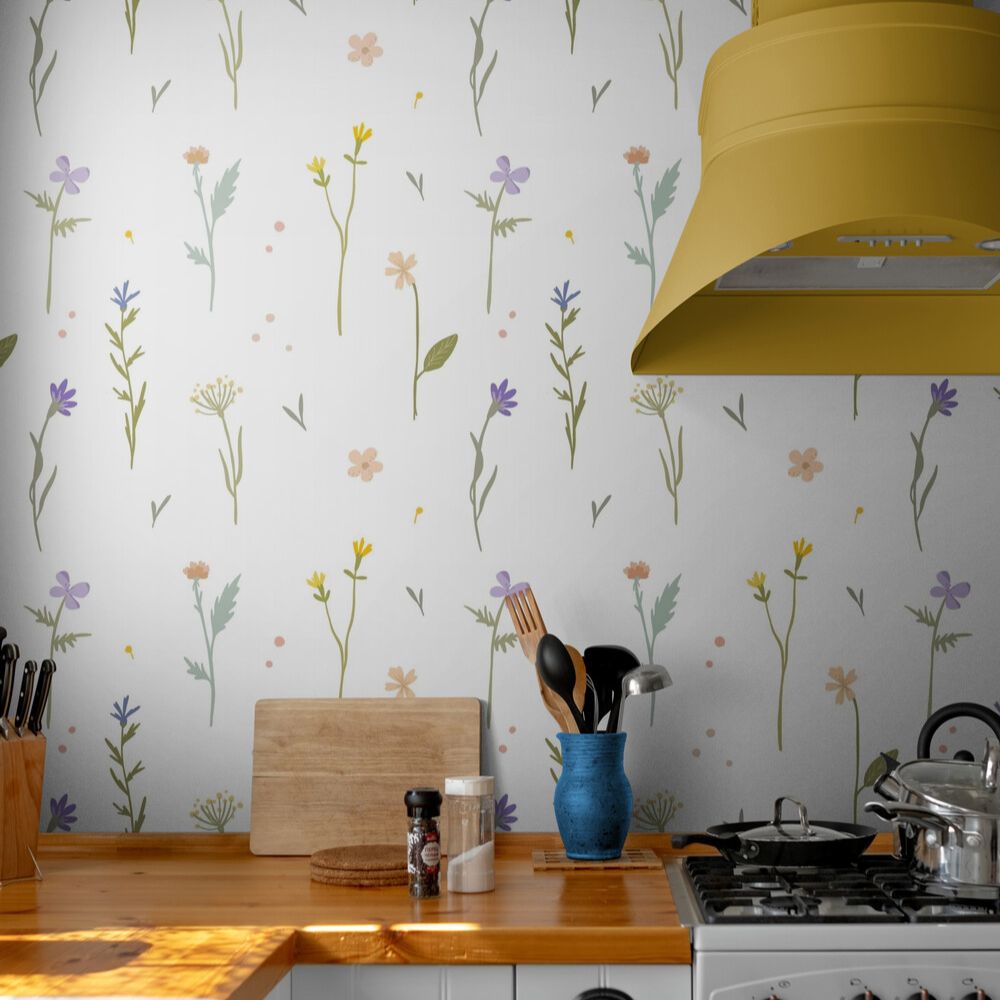 Papier peint fleurs des champs