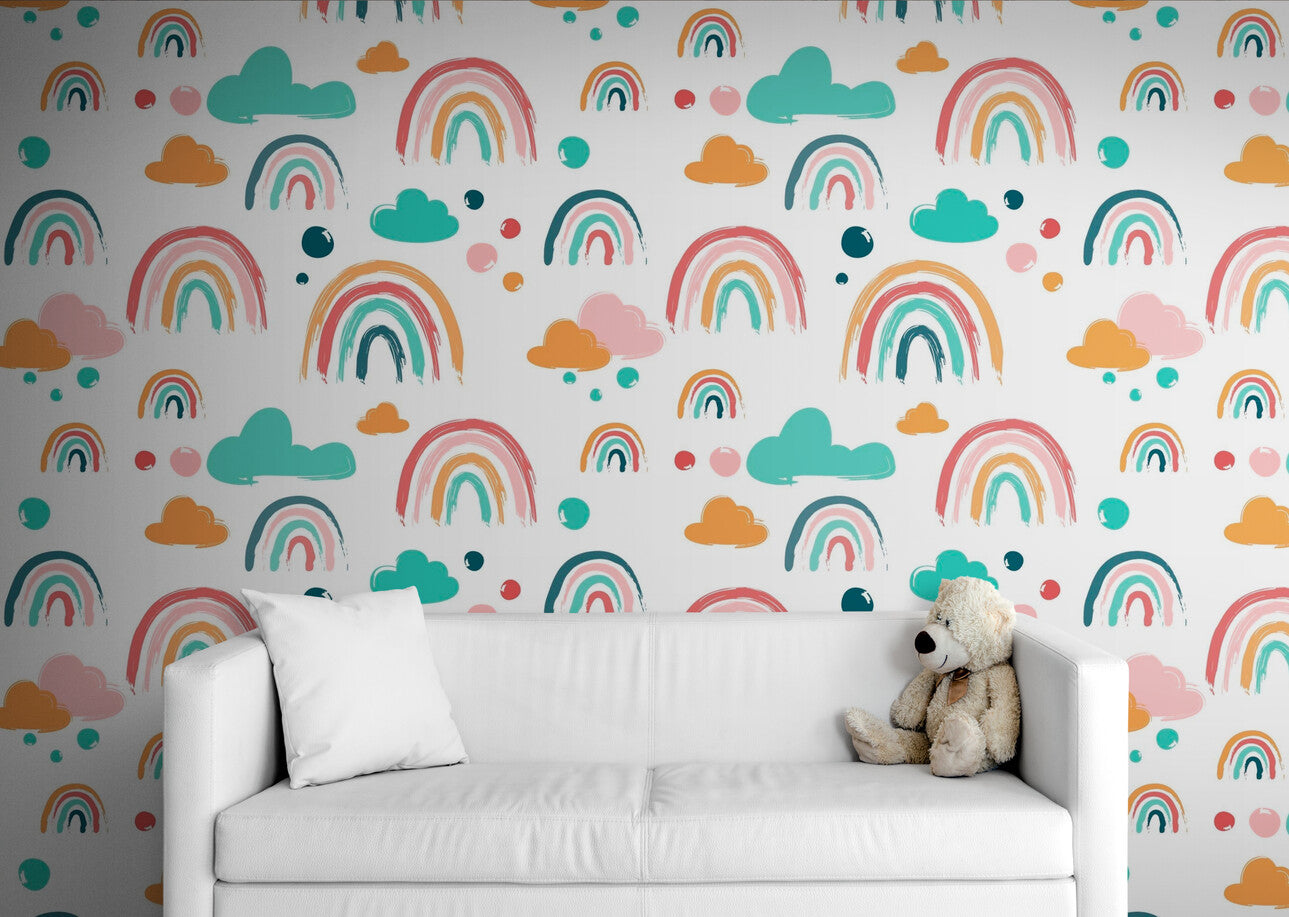 Papier peint arc en ciel enfant