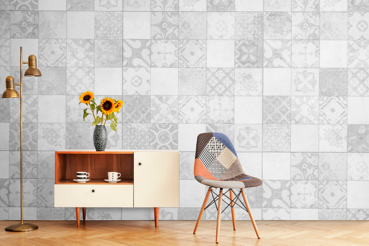 Papier peint carreaux de ciment