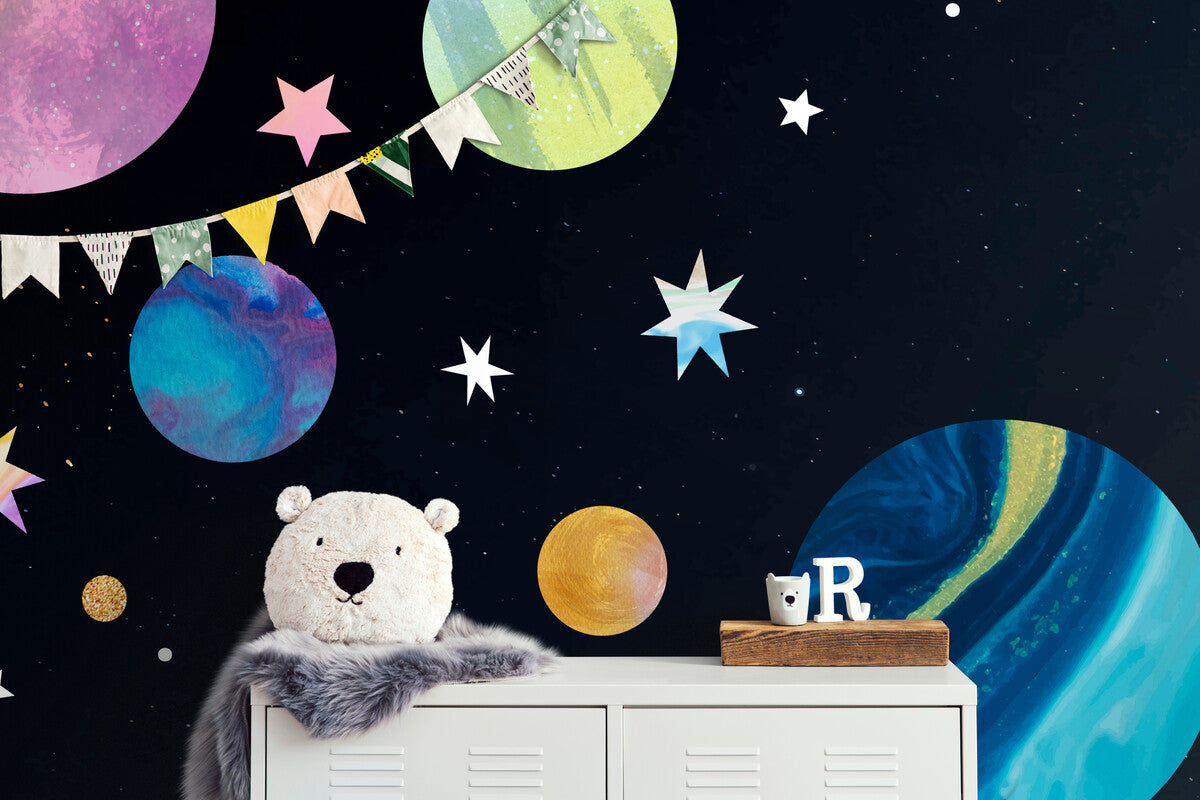 Papier peint enfant planètes