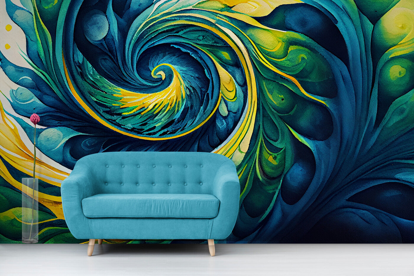 Papier peint plumes design
